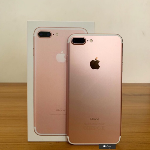 iPhone 7 plus Rosegold 128gb ex Apple inter fullset original mulus