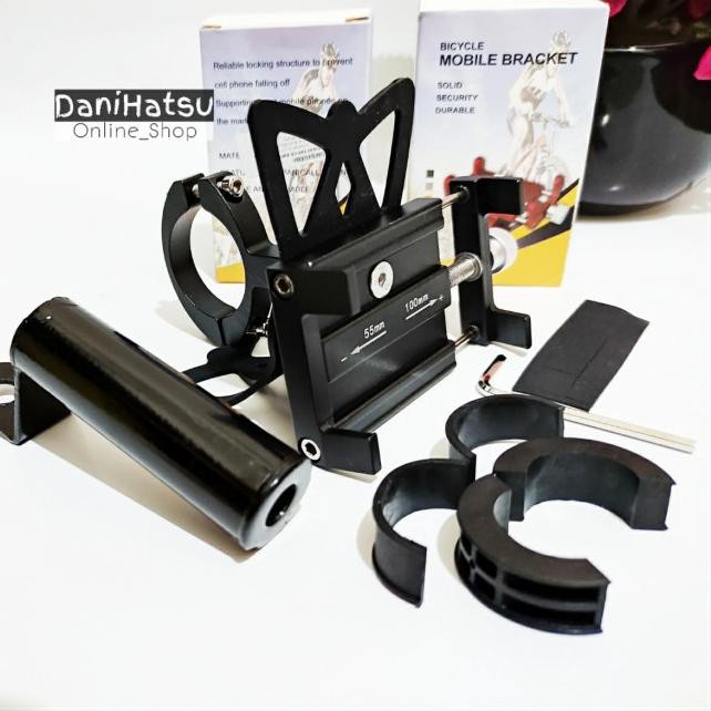 Holder HP Spion Motor + Alumunium + Nmax + Vario + x + Beat + Mio - PAKET LENGKAP J83J