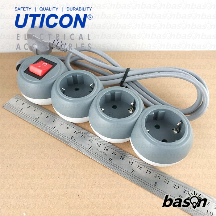 UTICON ST1388 - Stop Kontak 3 Lubang 1.5Meter Arde