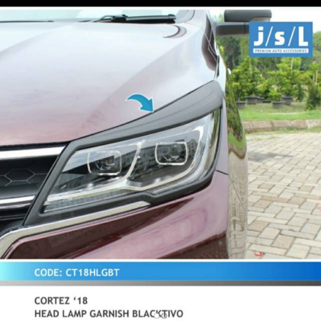 Garnish lampu depan mobil wuling Cortez Hitam &amp; Chrome / head lamp garnish jsl