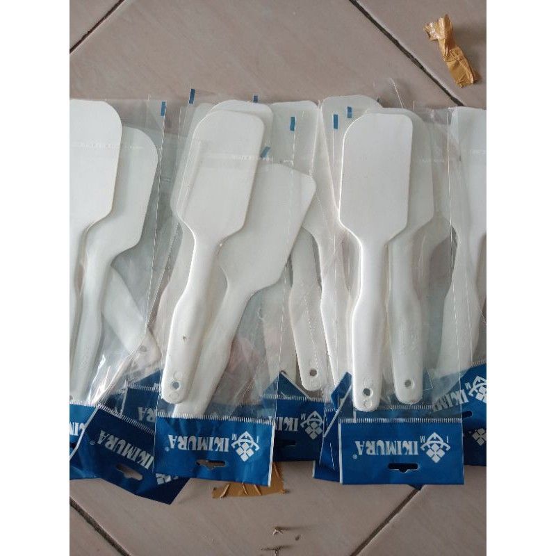 Solet Spatula Butter Cream Plastik Anti Lengket Ikimura Solet Putih Stiring Spoon Poles Bumbu Cream 