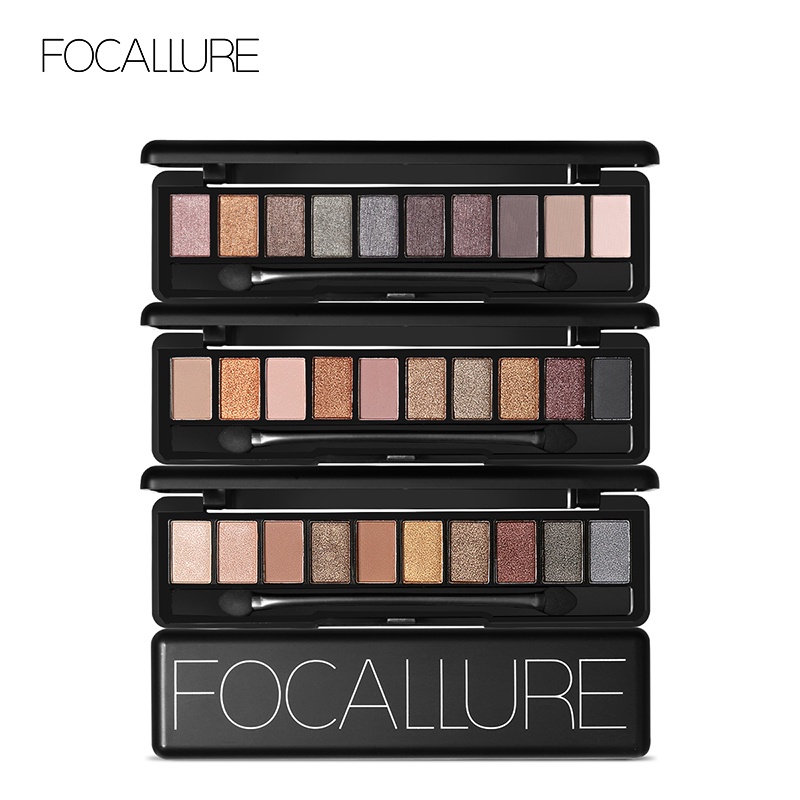 FOCALLURE 10 Colors Earth Tone Eyeshadow Palette With Brush