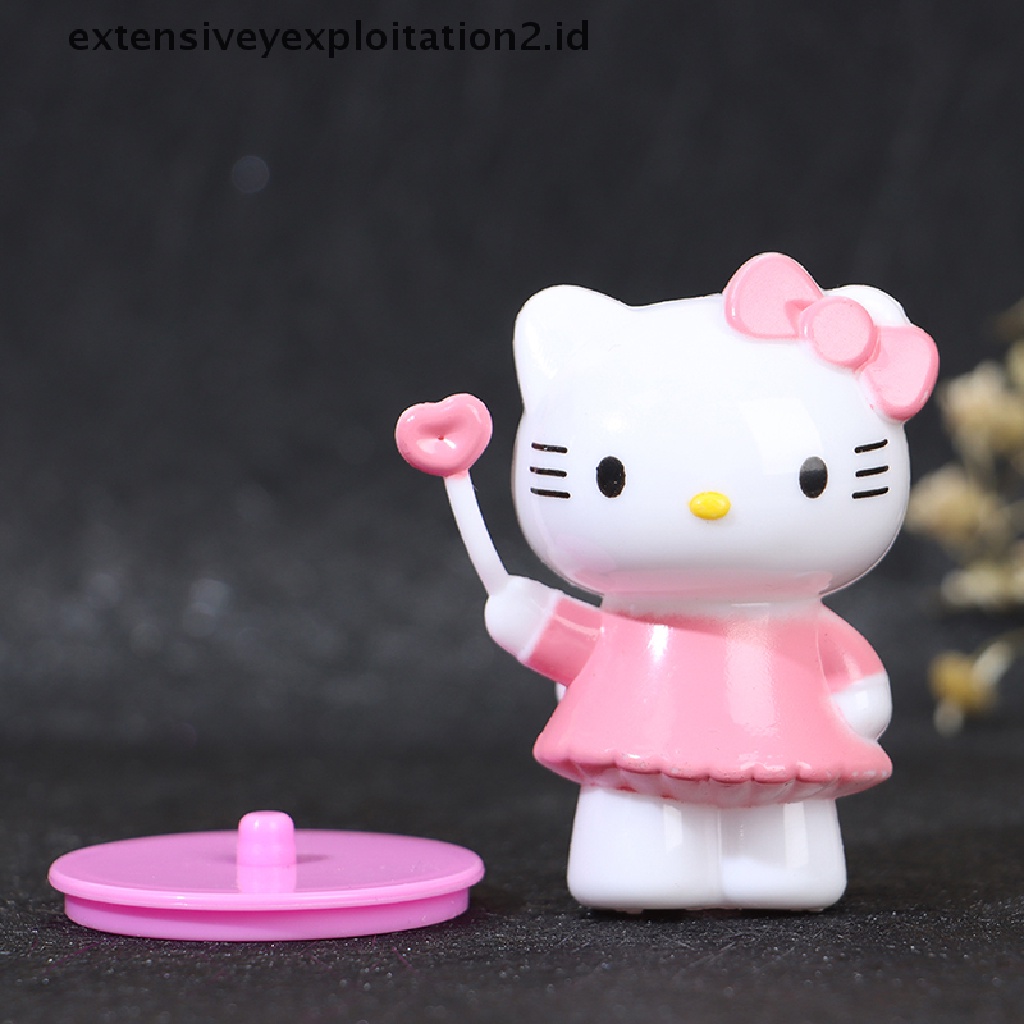 8pcs / set Boneka Hellokitty Handmade Untuk Dekorasi Kue