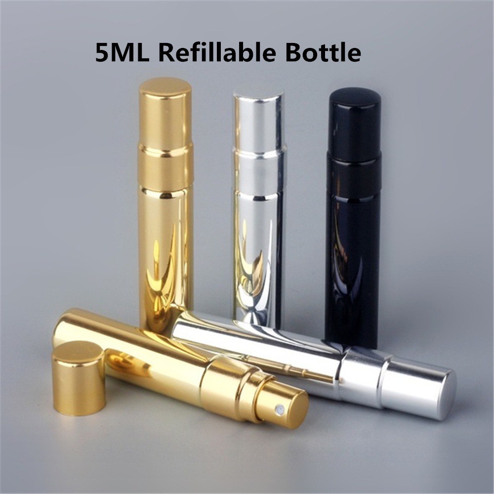 Botol Kaca Isi Ulang Portabel Model Semprot Ukuran 5ml Untuk Parfum Alkohol
