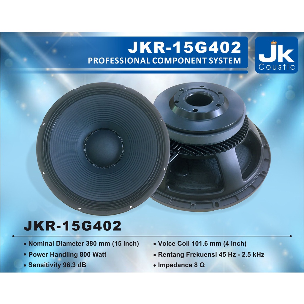 Speaker Jkr15 G402 15 inch Low Jk Coustic JKR15G402