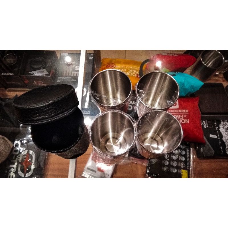 Gelas stainless 4  pcs