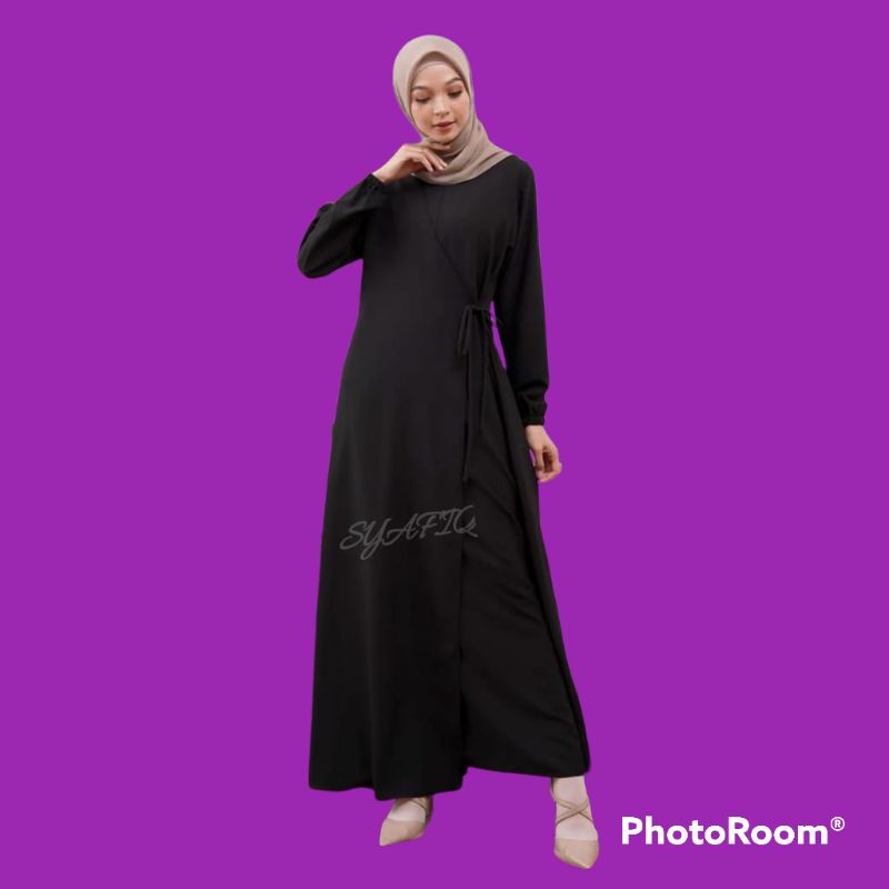 HD16:ARSEN  DRESS GAMIS KAULA MUDA KEKINIAN /ARSEN GAMIS TERBARU VIRAL BLACK SERIES  BAHAN SHAKILA SIZE S M L XL