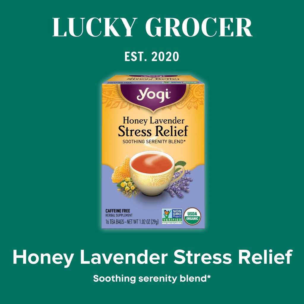 

Yogi Tea Honey Lavender Stress Relief Tea Teh Santai Organik Herbal Sehat Stress Free Caffeine Free