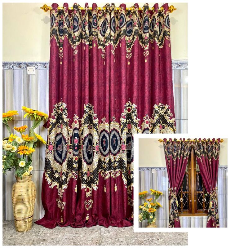 Gorden Smokering 12 Lubang Motif Batik Elisabeth Marun Terlaris