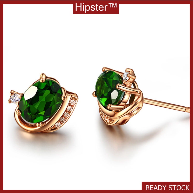 Hot Sale Fashion Classic Retro Colored Gems Crystal Earrings