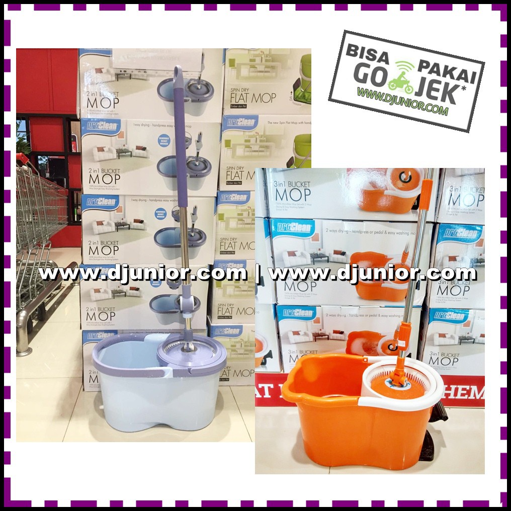 PRO CLEAN - SET ALAT PEL PUTAR / PROCLEAN 3 IN 1 BUCKET MOP SPIN