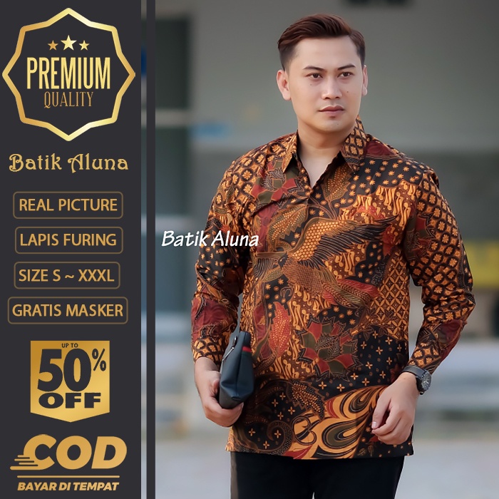 BATIK PRIA LENGAN PANJANG MEWAH PREMIUM ALUNA PRABUSENO SHANGHAI KERIS KEMEJA BATIK ACARA NIKAHAN KE