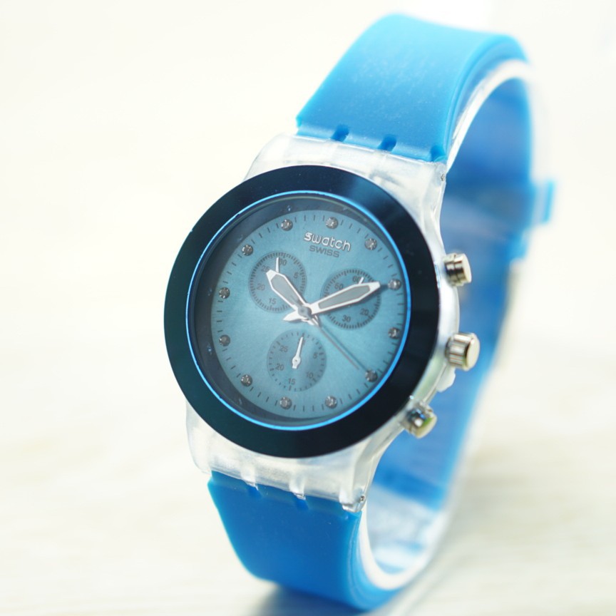 PA JAM TANGAN SWATCH RUBBER CHRONO OFF JAM TANGAN MURA PRIA WANITA - SW006