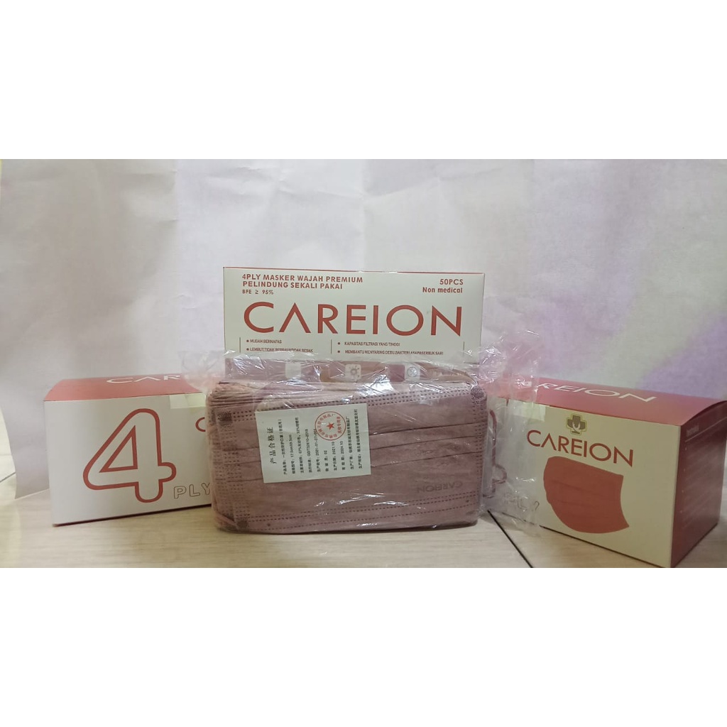 MASKER EARLOOP 4PLY CAREION / EARLOOP CAREION/ EARLOOP WARNA / MASKER CANTOL