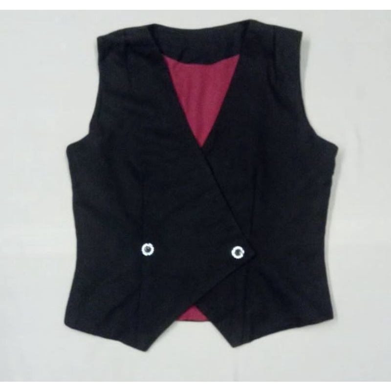 vest pria/m59/double breasted/size M/vest hitam murah/vest polos/vest modern/vest kekinian/vest casu