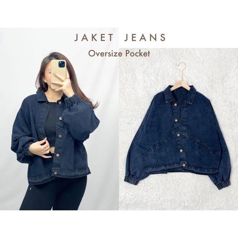 Jaket Jeans Oversize Pocket Jaket Jeans Import Good Quality Women Jeans Jaket Fashion Import