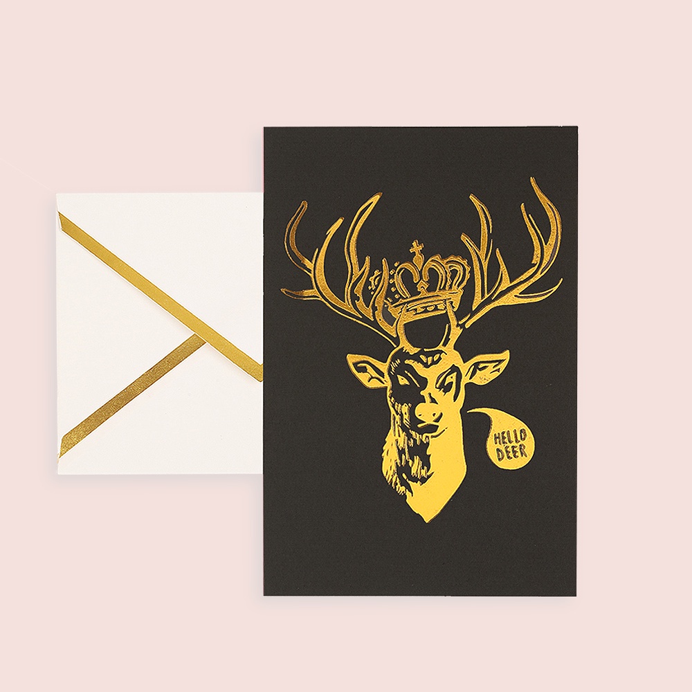 

Hello Deer Greeting Card - Kartu Ucapan Hadiah Teman Sahabat Pacar - LOULOUROSE