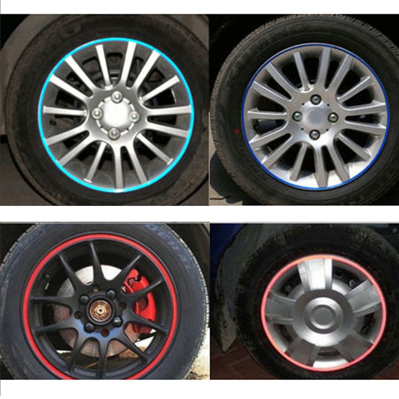 16pcs Strip Reflektif Motor Velg Mobil Stripe Wheel Decal Tape Stiker Stripsmotor Rim Wheel Decal Tape Stiker