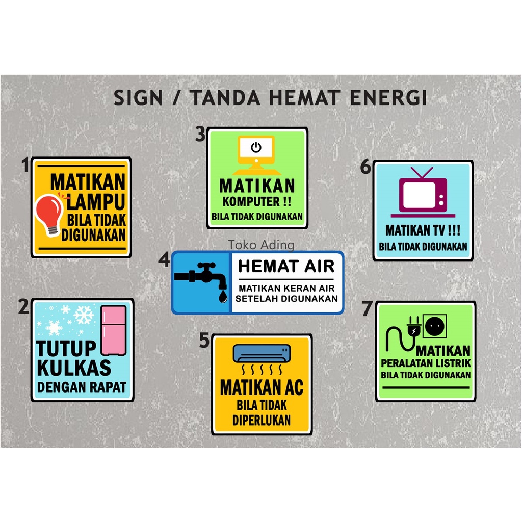 Jual Stiker Tanda Hemat Energi Listrik Air Kulkas Ac Energy Saving