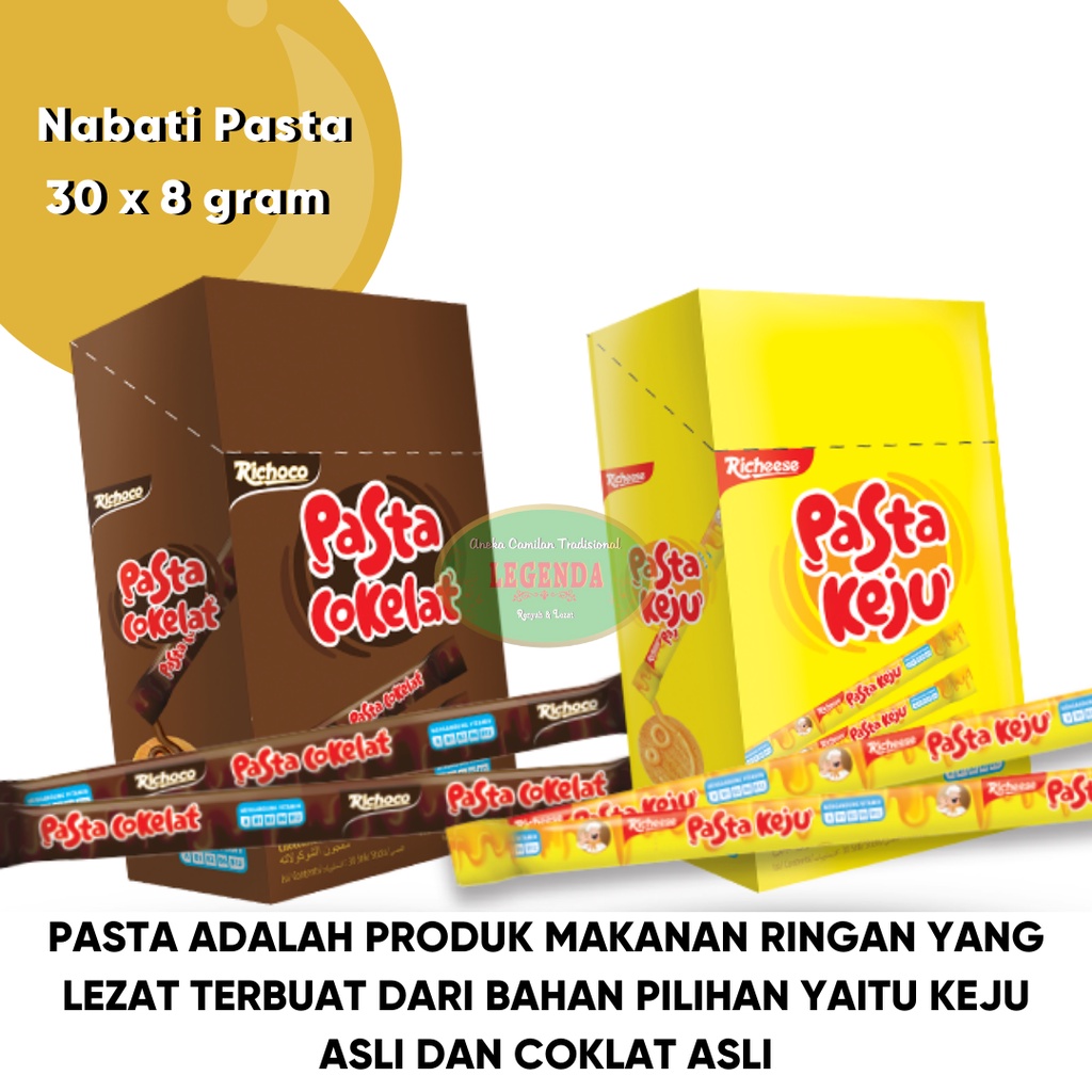 

Pasta Nabati isi 30 x 8gr gram selai krim cream keju cokelat coklat choki choki