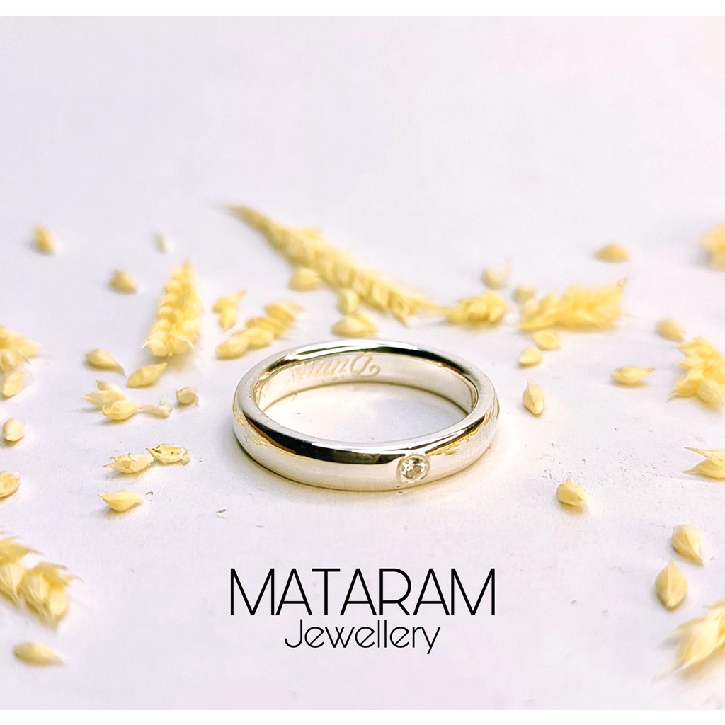 Cincin kawin Gunung Mas Perak 925 Silver - Bebas Request Model Cincin Custom By Mataram Jewellery - 
