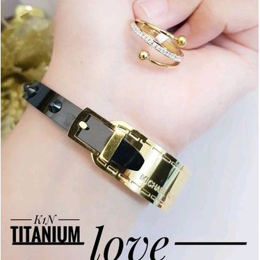 Titanium Set Perhiasan Wanita Gold 109223