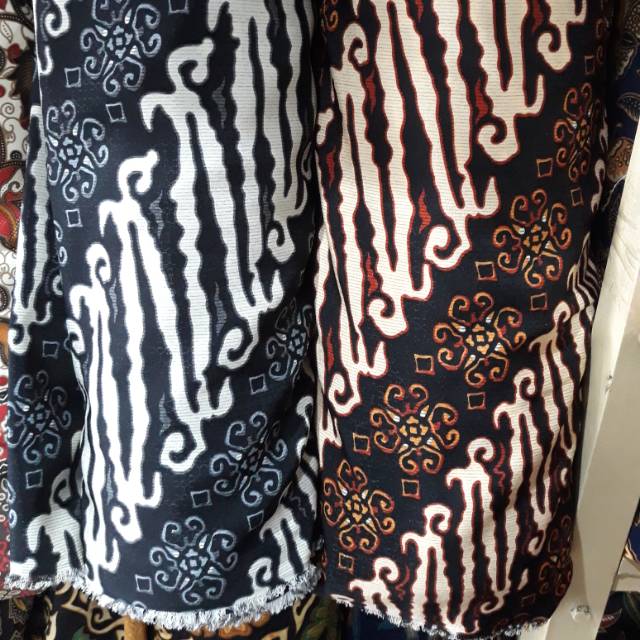 ( LPB-12 DOBBY ) Kain batik meteran bahan semi sutra dobby motif parang rejeng