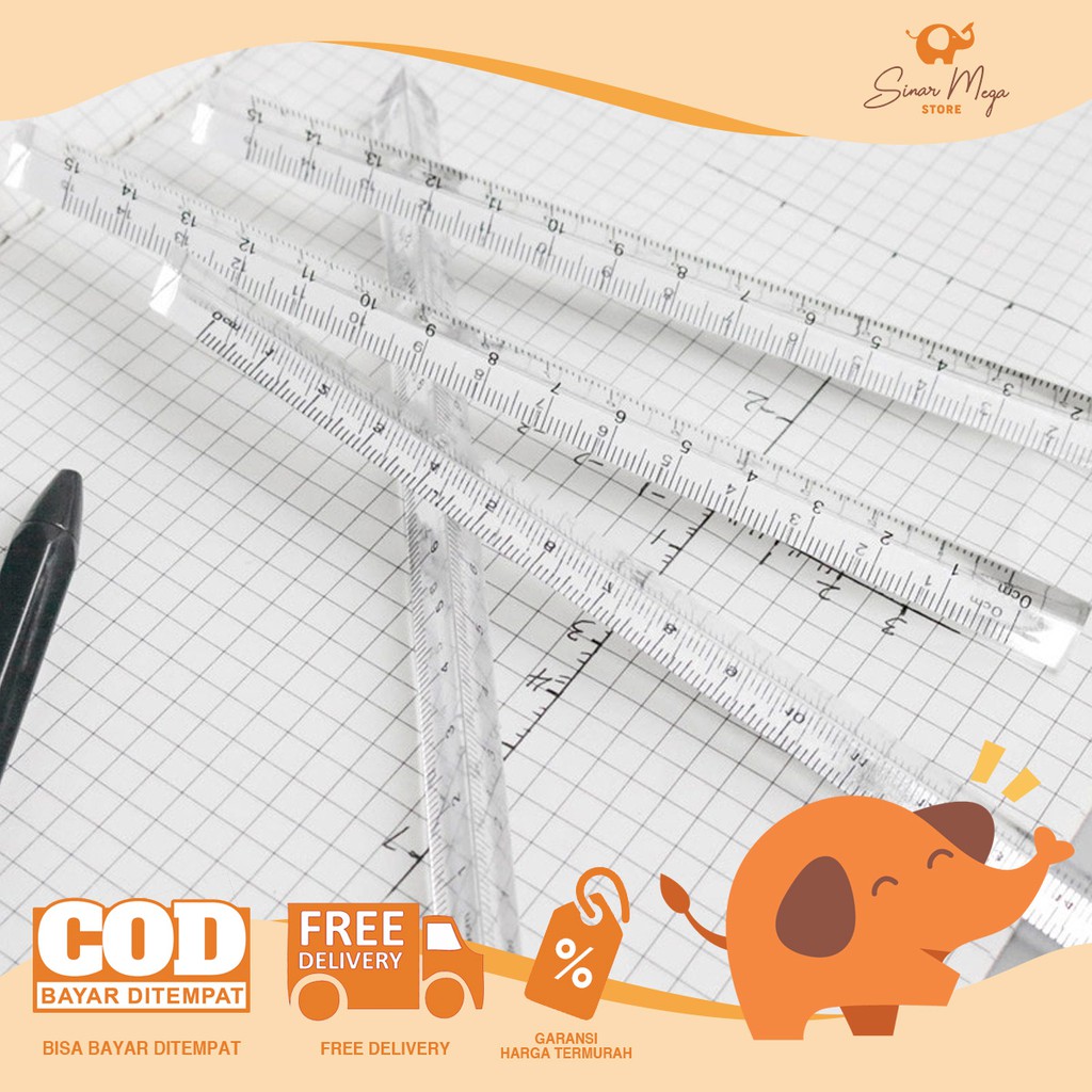 

Triangular Prism Clear Ruler Stick 15cm / Penggaris Plastik Bentuk Prisma Segitiga Lucu Unik Murah