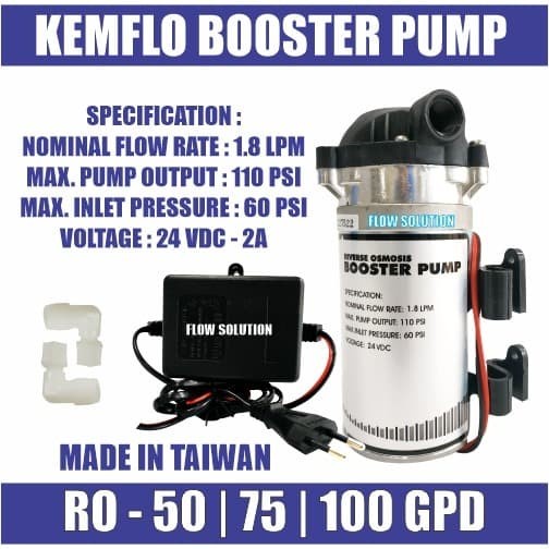 POMPA RO KEMFLO + ADAPTOR 24VDC 50 75 100 GPD