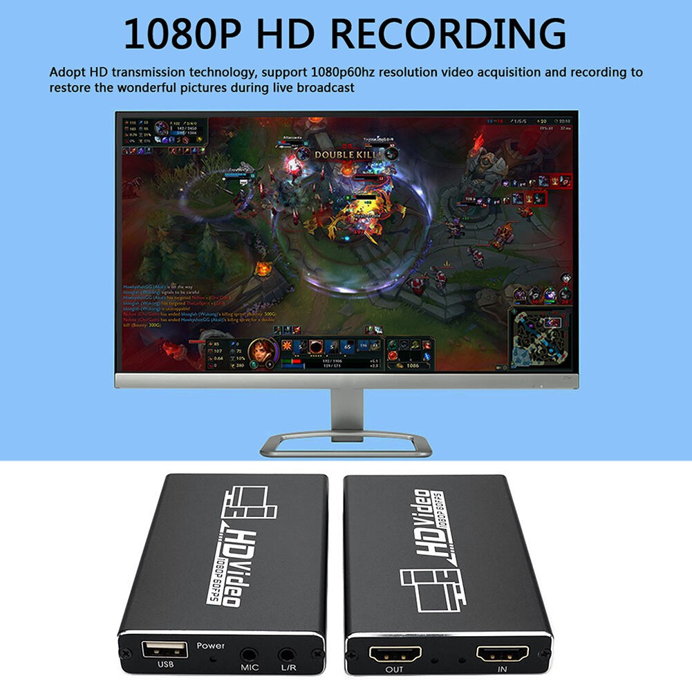 HDMI to USB 2.0 Video Capture Card MIC Input 1080P Live Video 60FPS