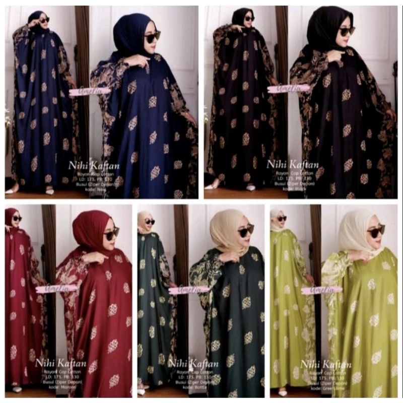 Promo Terbaru Grosir Kafila Kaftan Wanita Renda Motif Jumbo Ld 160Cm/ Baju Kelelawar