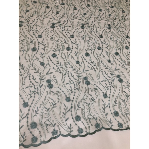 BRUKAT TILE AKAR MUTIARA GLITER BAHAN GAMIS KEBAYA