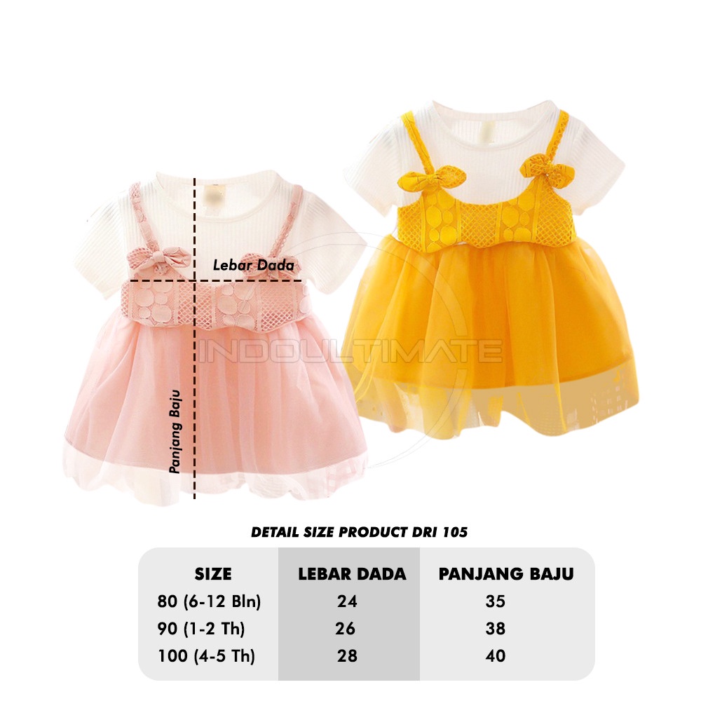 Dress Pesta Anak Perempuan Import 6 Bulan - 5 Tahun Baju Gaun Anak Perempuan  Dress Import Baju Pesta Rok Tutu Pakaian Balita Cewek DRI-105