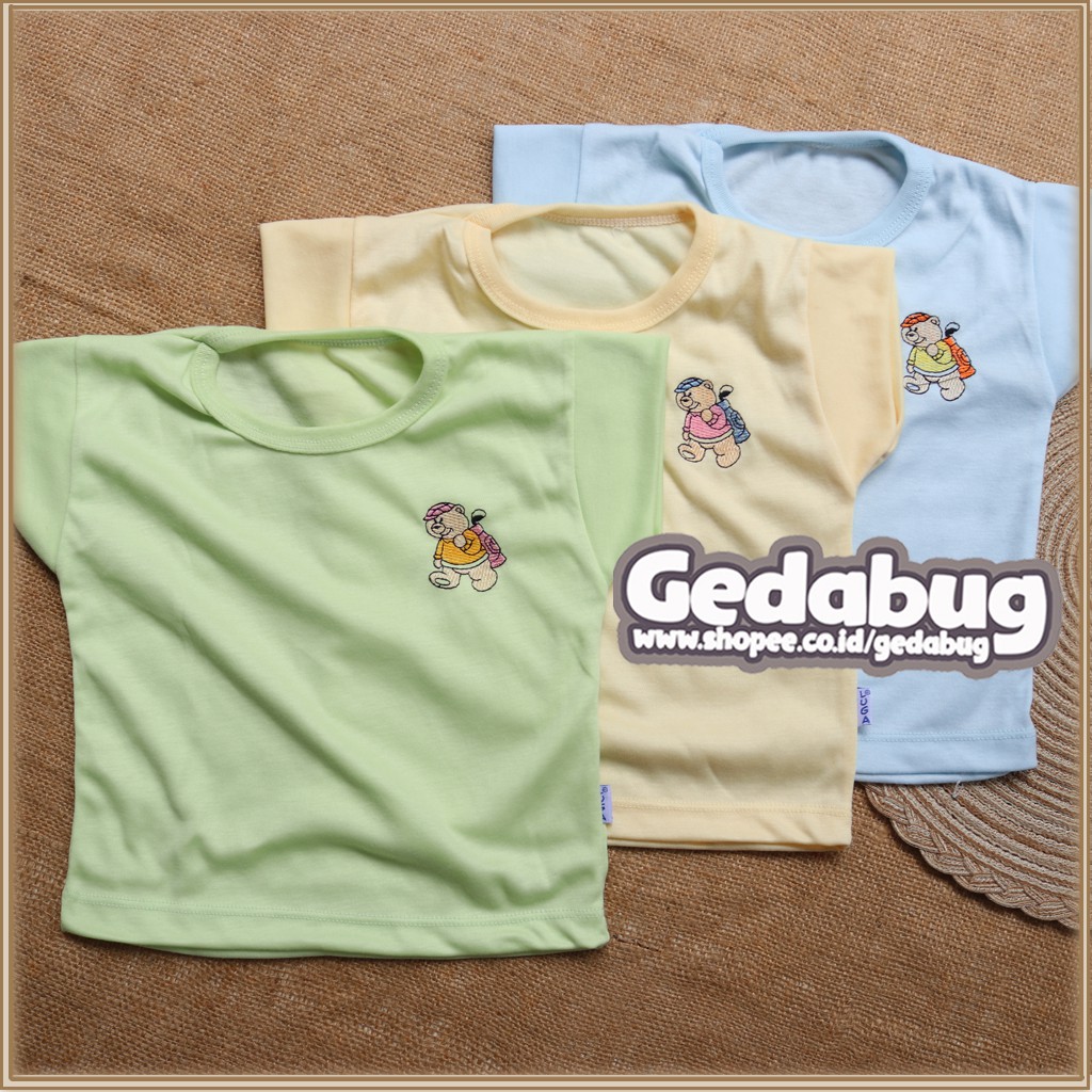 3pcs - Kaos Oblong Anak Luga Pendek Warna | Perlengkapan Pakaian Anak