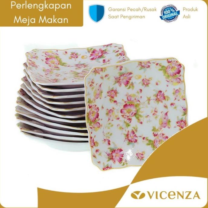 Vicenza Piring Kotak Kecil BA423 1 Lusin Motif Melati