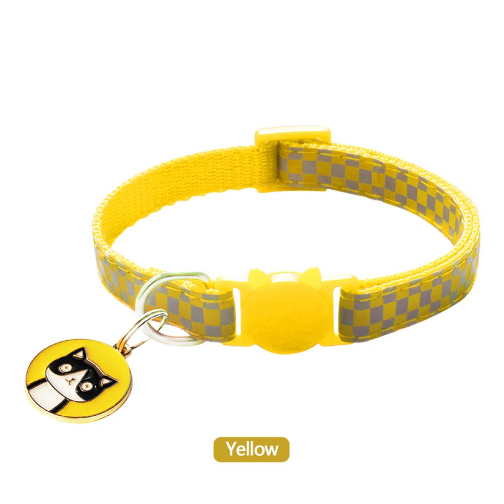 Timekey Kalung Leher Anjingkucing Peliharaan Bahan Nilon Adjustable Motif Kotakkotak R3V1