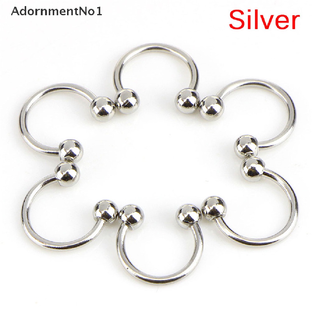 (AdornmentNo1) 10pcs / Set Anting Tindik Bibir / Hidung / Telinga Bentuk Tapal Kuda Bahan Stainless Steel