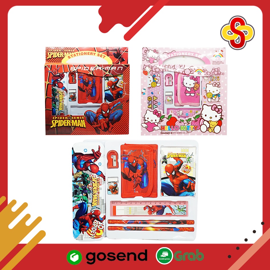 Set Alat Tulis Sekolah Anak 8 in 1 Karakter Stationery Set 938