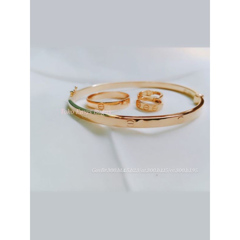 New Cartier gelang Emas asli kadar 300%375%
