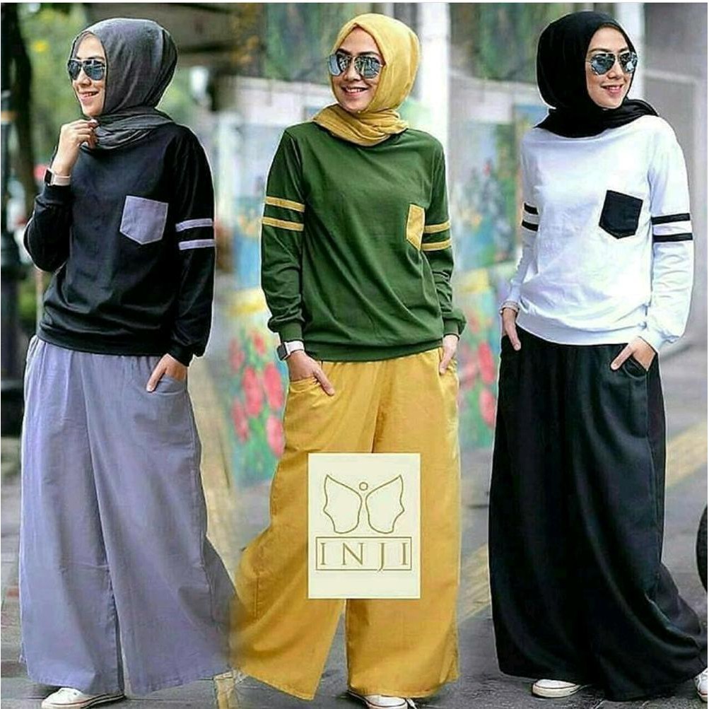 Baju Gamis Casual Kirei set celana plus atasan di lapak AlinaShop alinasusanto