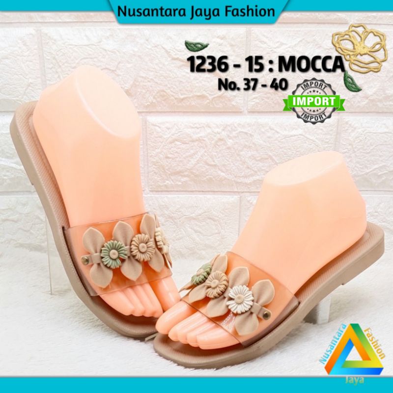 Sandal Slop Wanita Jelly - Sandal Flat Wanita Import 1236 15