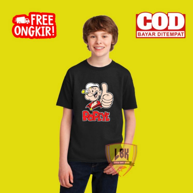 KAOS ANAK POPEYE / BAJU ANAK POPEYE / BAJU KAOS ANAK POPEYE TERBARU