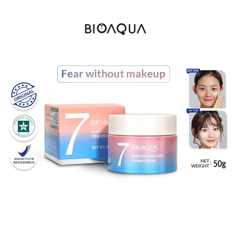 ★ BB ★ BIOAQUA Moisturizing Lazy Vegan Cream 50g - Cream Concealer - BIO AQUA【BPOM】