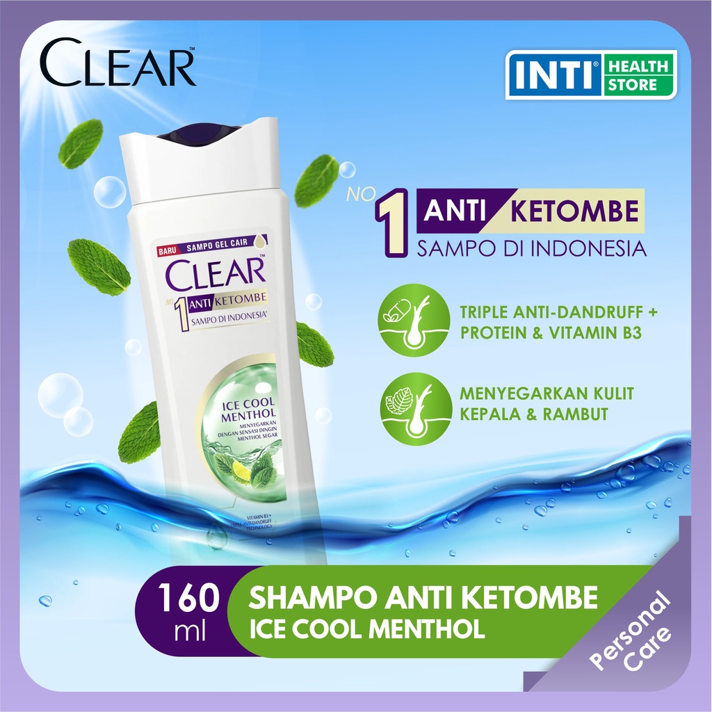 Clear | Anti Dandruff Ice Cool Menthol Shampoo 160 ml | Anti Ketombe