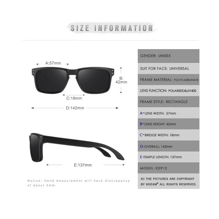 KADEAM UV400 Polarized Sunglasses KACAMATA LARI - BLACK