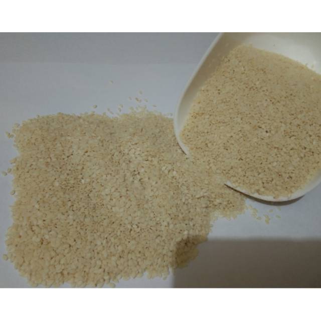 

Wijen Putih Repacking 100grm / White sesame seeds No. 1 Quality