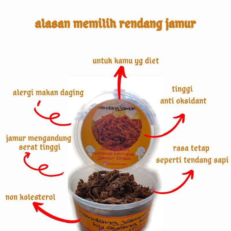 

rendang non daging sapi rendang jamur tiram