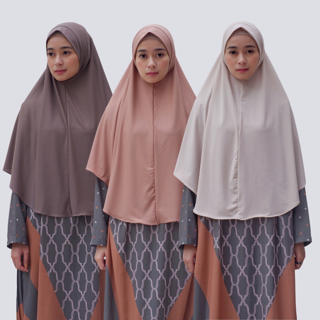 Hijab Bergo Malay Jersey Non Pet / kerudung bergo jersey / jilbab jersey tanpa pet