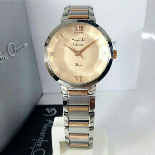 JAM TANGAN WANITA ALEXANDRE CHRISTIE AC  2616 / AC2616 SILVER COMBI ROSEGOLD