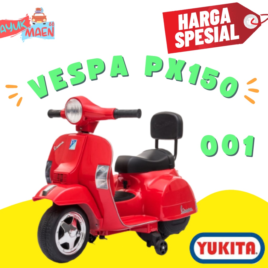 Maenan Motoran Aki VESPA PX150 YUKITA 001- Mainan Anak Motoran Aki NEW